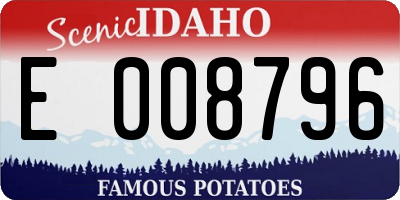 ID license plate E008796