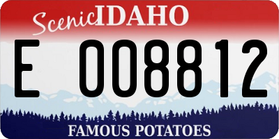 ID license plate E008812