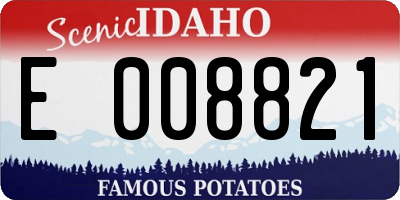 ID license plate E008821