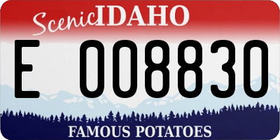 ID license plate E008830