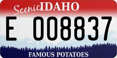 ID license plate E008837