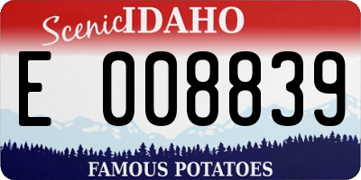 ID license plate E008839