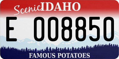 ID license plate E008850