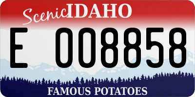 ID license plate E008858