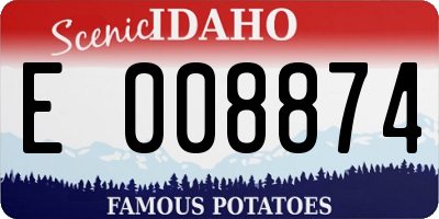 ID license plate E008874