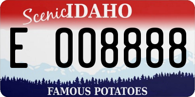 ID license plate E008888