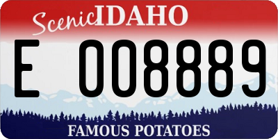 ID license plate E008889