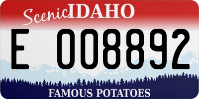 ID license plate E008892