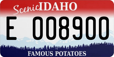 ID license plate E008900