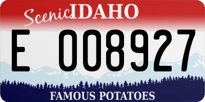 ID license plate E008927