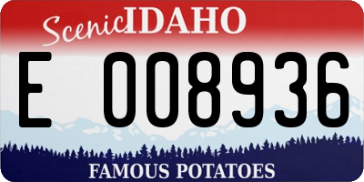 ID license plate E008936