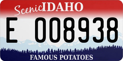 ID license plate E008938