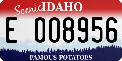 ID license plate E008956