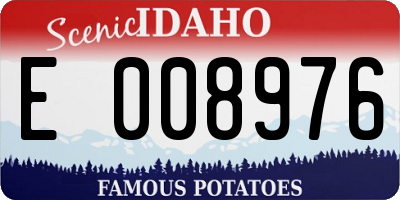 ID license plate E008976