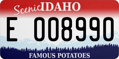 ID license plate E008990