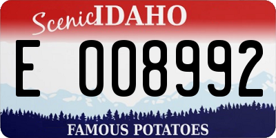 ID license plate E008992