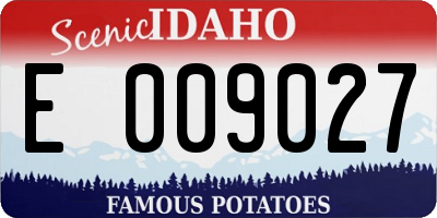 ID license plate E009027