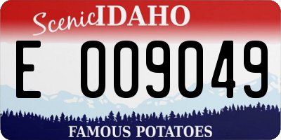 ID license plate E009049