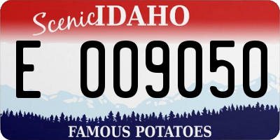 ID license plate E009050