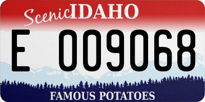 ID license plate E009068