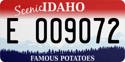 ID license plate E009072