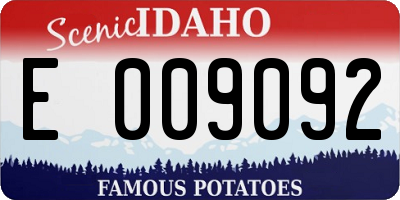 ID license plate E009092