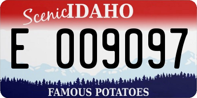 ID license plate E009097