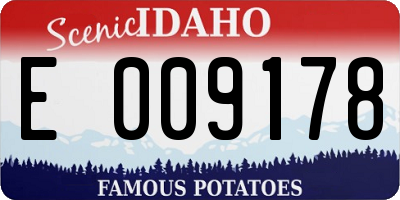 ID license plate E009178