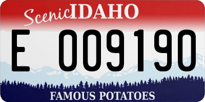ID license plate E009190