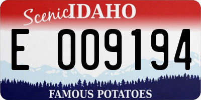 ID license plate E009194