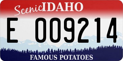 ID license plate E009214