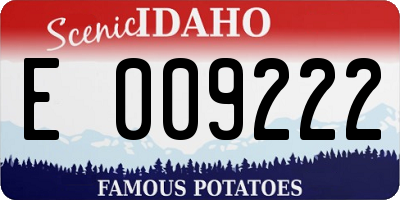 ID license plate E009222