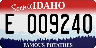 ID license plate E009240
