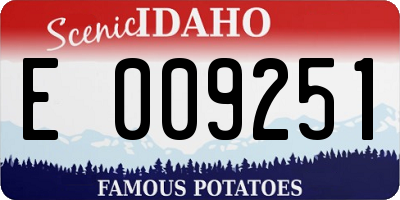 ID license plate E009251