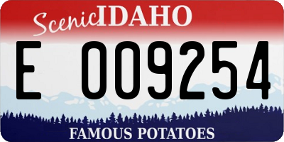 ID license plate E009254
