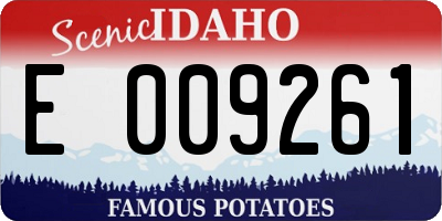 ID license plate E009261