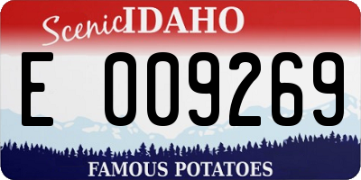 ID license plate E009269