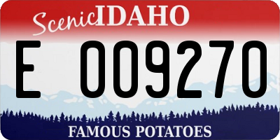 ID license plate E009270