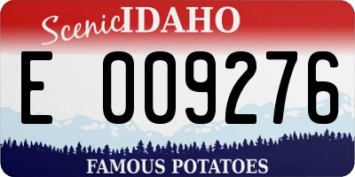 ID license plate E009276