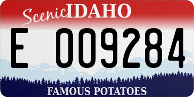 ID license plate E009284