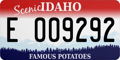 ID license plate E009292