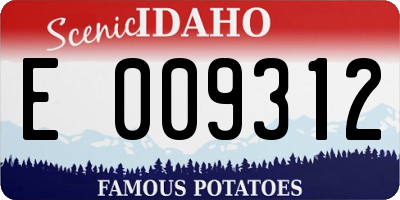 ID license plate E009312