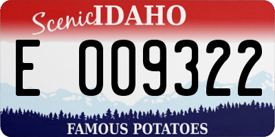 ID license plate E009322