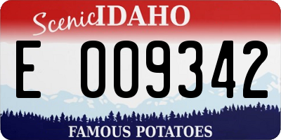 ID license plate E009342