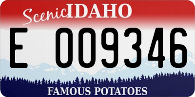 ID license plate E009346