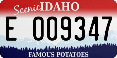 ID license plate E009347