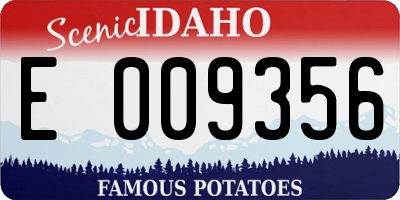 ID license plate E009356