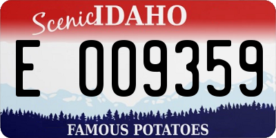 ID license plate E009359