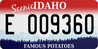 ID license plate E009360