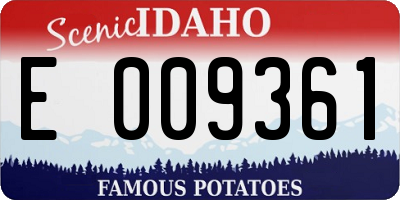 ID license plate E009361